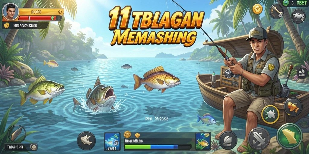 Tampilan gameplay yang seru dalam 11TBET, dengan banyak ikan berwarna-warni.