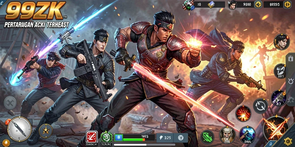 Tampilan seru dari gameplay <strong>99ZK</strong> dengan pertarungan yang mendebarkan.