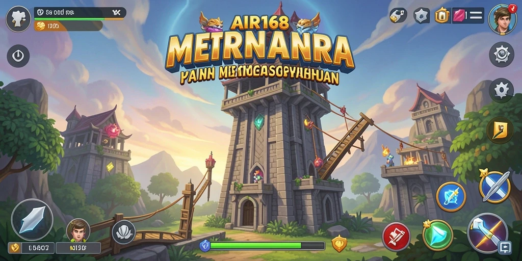 Tangkapan layar utama AIR168 menampilkan aksi seru permainan Tower Defense.