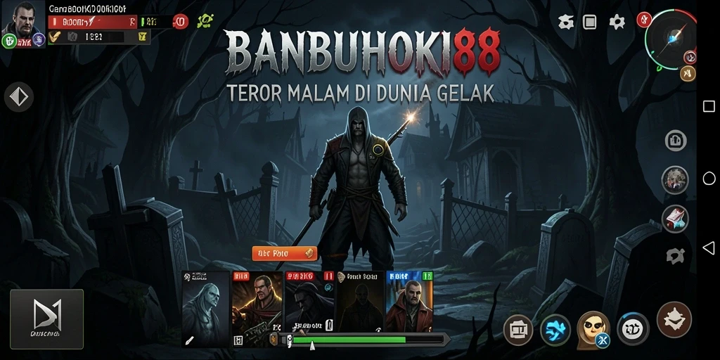 Screenshot utama BANBUHOKI88 menampilkan suasana gelap dan mencekam dari gameplay.