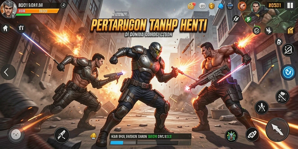 Tampilan aksi seru dalam gameplay BOS01 yang memukau.