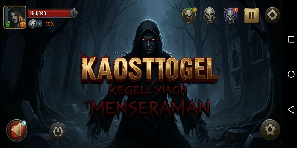 Tampilan gameplay yang menyeramkan dan menegangkan dari KAOSTOGEL.
