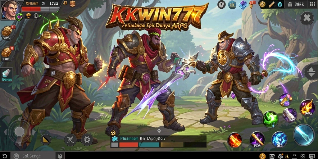 Tangkapan layar KKWIN777 menampilkan aksi seru dalam pertarungan ARPG.