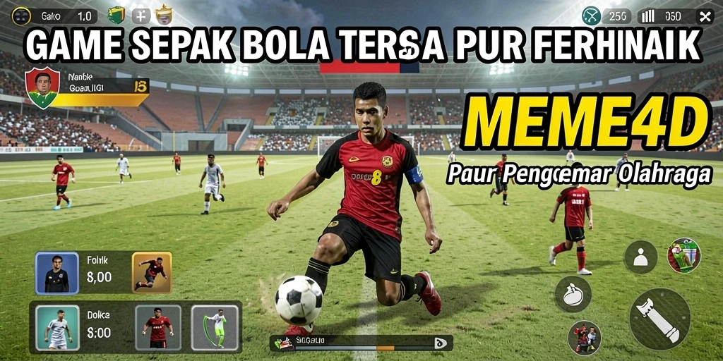 Tampilan menarik dari gameplay sepak bola di MEME4D.