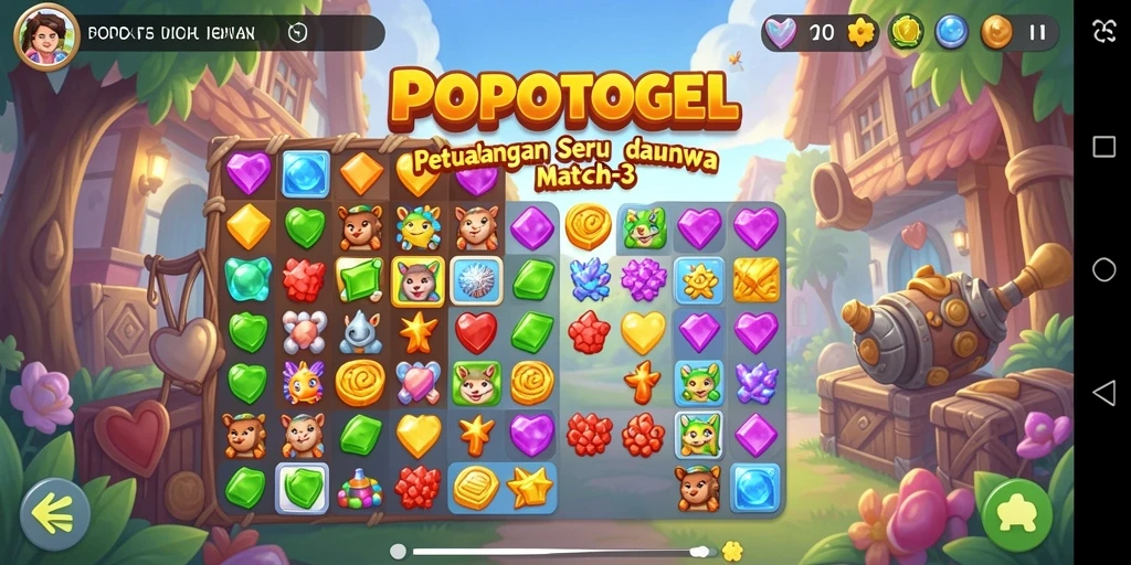 Screenshot dari gameplay seru <strong>POPOTOGEL</strong> menampilkan kombinasi bintang yang mempesona.