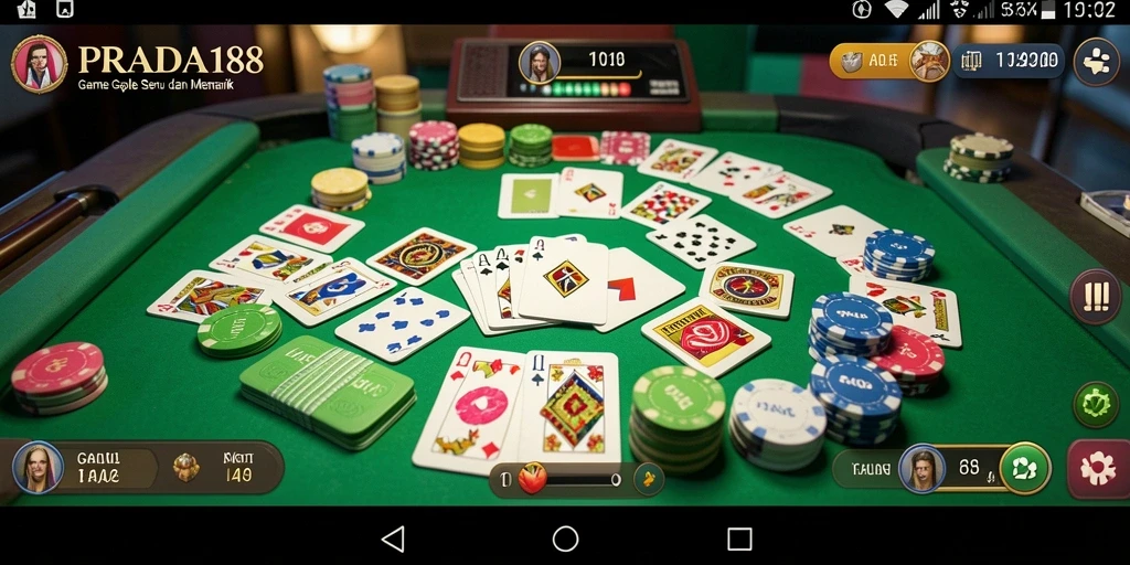 Screenshot gameplay PRADA188 yang menunjukkan keseruan bermain Gaple.