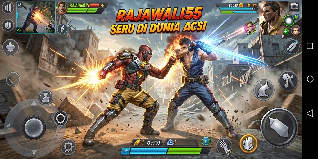 Screenshot RAJAWALI55 menampilkan gameplay Action yang mendebarkan.