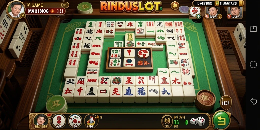 Tangkapan layar gameplay RINDUSLOT yang menunjukkan tantangan Mahjong.